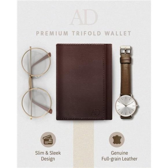 Trifold Wallets for Men - Slim RFID Blocking Wallet for Securing Personal Data - Picture 3 of 6